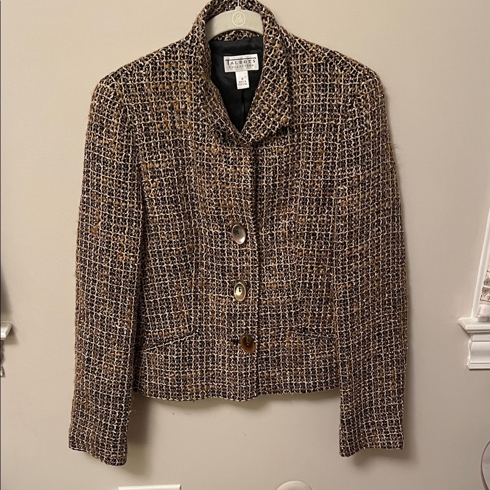 Talbots Women's Tweed Brown Blazer